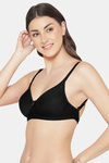 Komli Lightly Padded Non Wired Full Coverage Bra - Black — thumbnail 3