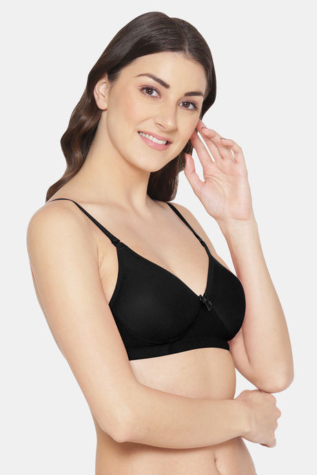 Komli Lightly Padded Non Wired Full Coverage Bra - Black — image 4
