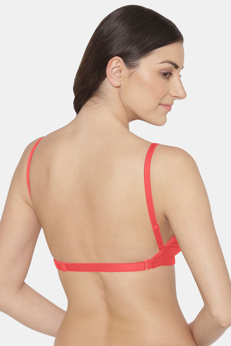 Komli Lightly Padded Non Wired Full Coverage Bra - Coral — image 2