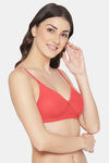 Komli Lightly Padded Non Wired Full Coverage Bra - Coral — thumbnail 4