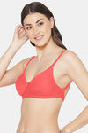 Komli Lightly Padded Non Wired Full Coverage Bra - Coral — thumbnail 5