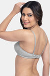 Komli Lightly Padded Non Wired Full Coverage Bra - Grey — thumbnail 5