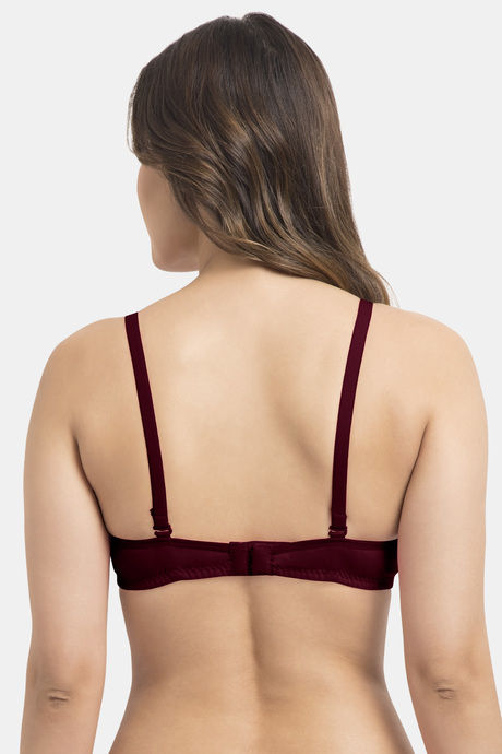 Komli Lightly Padded Non Wired Full Coverage Bra - Wine — image 2