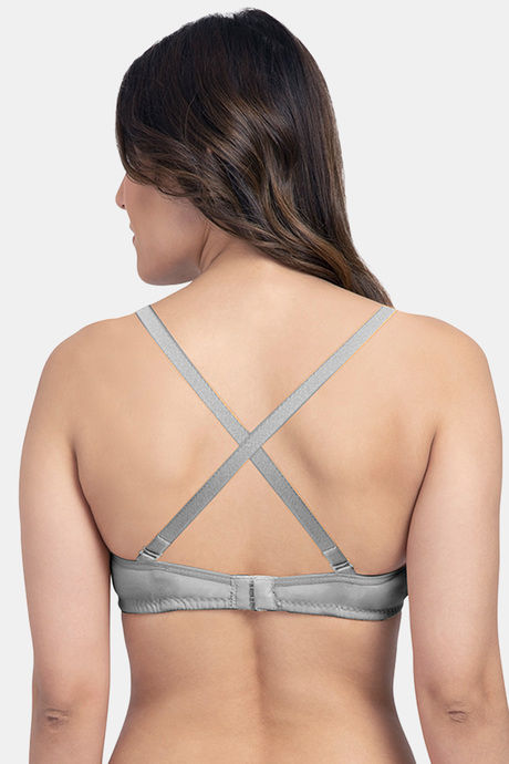 Komli Lightly Padded Non Wired Full Coverage Bra - Grey — image 2