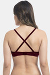 Komli Lightly Padded Non Wired Full Coverage Bra - Wine — thumbnail 3