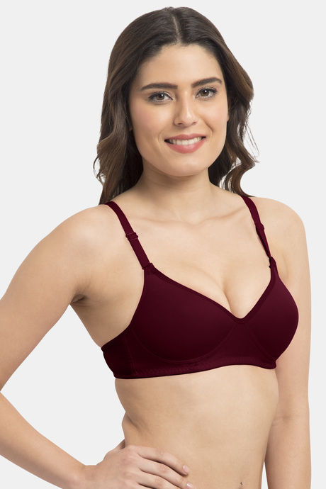 Komli Lightly Padded Non Wired Full Coverage Bra - Wine — image 4
