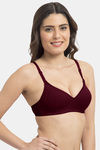 Komli Lightly Padded Non Wired Full Coverage Bra - Wine — thumbnail 4