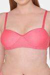 Komli Padded Non Wired Demi Coverage T-Shirt Bra - Coral — thumbnail 5