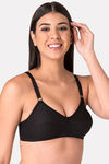Komli Double Layered Non Wired Full Coverage T-Shirt Bra - Black — thumbnail 3