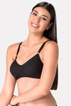 Komli Double Layered Non Wired Full Coverage T-Shirt Bra - Black — thumbnail 4