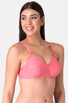 Komli Double Layered Non Wired Full Coverage T-Shirt Bra - Coral — thumbnail 3