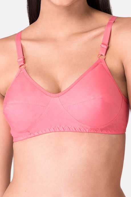 Komli Double Layered Non Wired Full Coverage T-Shirt Bra - Coral — image 5
