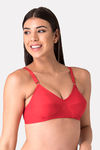 Komli Double Layered Non Wired Full Coverage T-Shirt Bra - Red — thumbnail 3