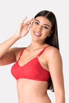 Komli Double Layered Non Wired Full Coverage T-Shirt Bra - Red — thumbnail 4