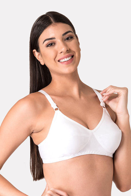 Komli Double Layered Non Wired Full Coverage T-Shirt Bra - White — image 3