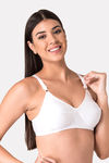 Komli Double Layered Non Wired Full Coverage T-Shirt Bra - White — thumbnail 3