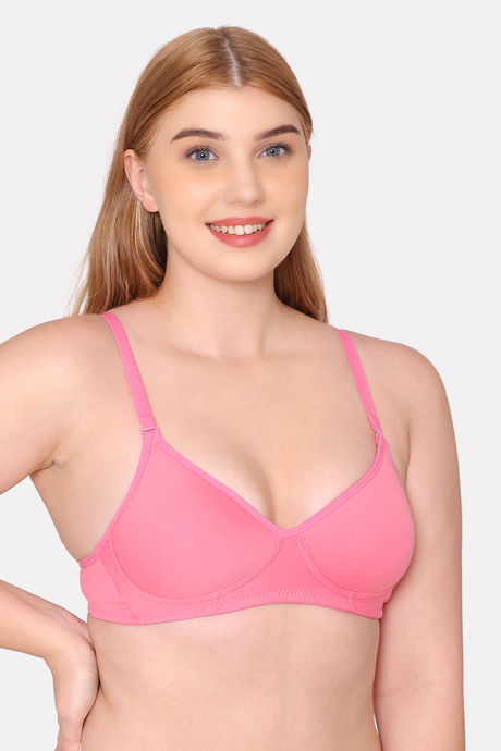 Komli Padded Non Wired Full Coverage T-Shirt Bra - Baby Pink — image 3