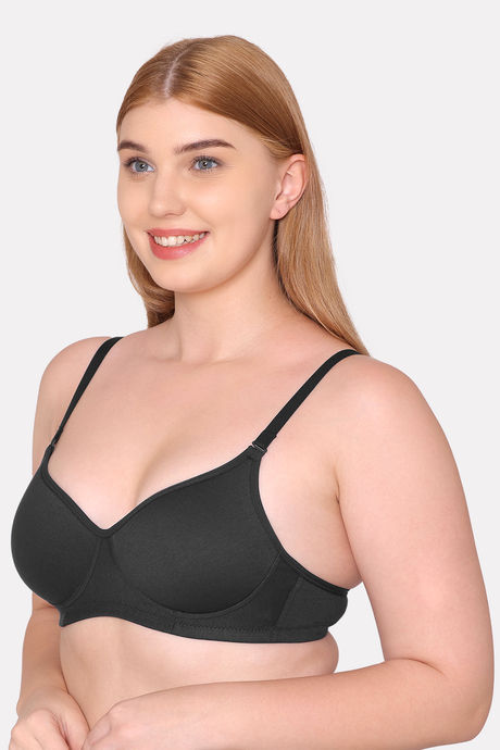 Komli Padded Non Wired Full Coverage T-Shirt Bra - Black — image 4