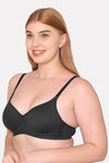 Komli Padded Non Wired Full Coverage T-Shirt Bra - Black — thumbnail 4
