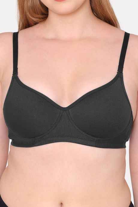 Komli Padded Non Wired Full Coverage T-Shirt Bra - Black — image 5