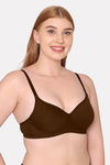 Komli Padded Non Wired Full Coverage T-Shirt Bra - Coffee — thumbnail 3