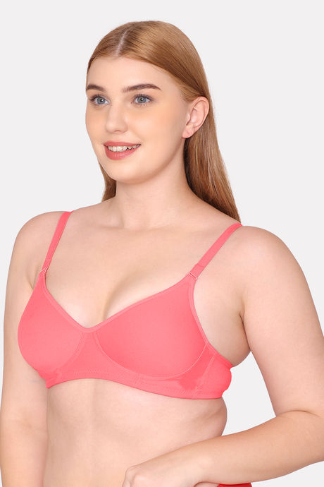Komli Padded Non Wired Full Coverage T-Shirt Bra - Coral — image 4