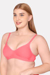 Komli Padded Non Wired Full Coverage T-Shirt Bra - Coral — thumbnail 4