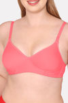 Komli Padded Non Wired Full Coverage T-Shirt Bra - Coral — thumbnail 5