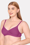 Komli Padded Non Wired Full Coverage T-Shirt Bra - Magenta — thumbnail 4