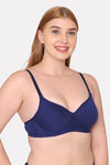 Komli Padded Non Wired Full Coverage T-Shirt Bra - Navy Blue — thumbnail 3