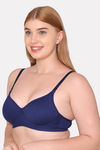 Komli Padded Non Wired Full Coverage T-Shirt Bra - Navy Blue — thumbnail 4