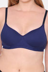 Komli Padded Non Wired Full Coverage T-Shirt Bra - Navy Blue — thumbnail 5