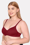 Komli Padded Non Wired Full Coverage T-Shirt Bra - Wine — thumbnail 4