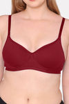 Komli Padded Non Wired Full Coverage T-Shirt Bra - Wine — thumbnail 5