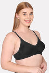 Komli Double Layered Non Wired Full Coverage T-Shirt Bra - Black — thumbnail 3