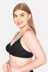 Komli Double Layered Non Wired Full Coverage T-Shirt Bra - Black — thumbnail 4