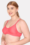 Komli Double Layered Non Wired Full Coverage T-Shirt Bra - Coral — thumbnail 3