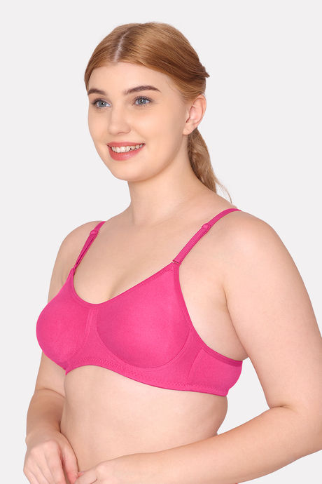Komli Double Layered Non Wired Full Coverage T-Shirt Bra - Dark Pink — image 3