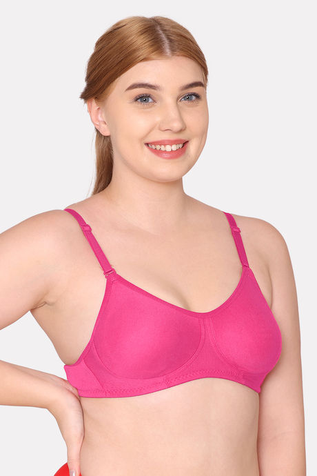 Komli Double Layered Non Wired Full Coverage T-Shirt Bra - Dark Pink — image 4