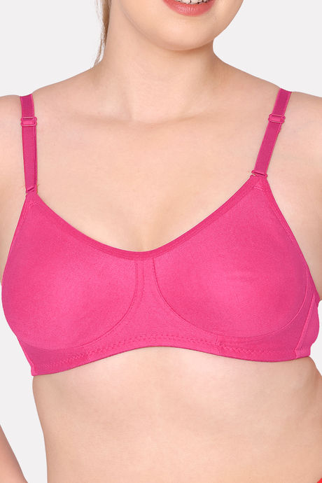 Komli Double Layered Non Wired Full Coverage T-Shirt Bra - Dark Pink — image 5