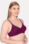 Komli Double Layered Non Wired Full Coverage T-Shirt Bra - Magenta — thumbnail 3