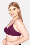 Komli Double Layered Non Wired Full Coverage T-Shirt Bra - Magenta — thumbnail 4