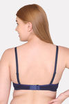 Komli Double Layered Non Wired Full Coverage T-Shirt Bra - Navy Blue — thumbnail 2
