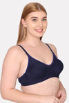 Komli Double Layered Non Wired Full Coverage T-Shirt Bra - Navy Blue — thumbnail 3