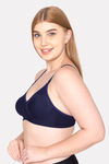 Komli Double Layered Non Wired Full Coverage T-Shirt Bra - Navy Blue — thumbnail 4