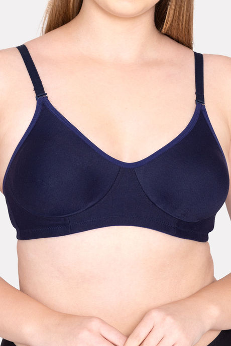 Komli Double Layered Non Wired Full Coverage T-Shirt Bra - Navy Blue — image 5