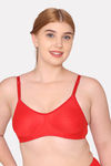 Komli Double Layered Non Wired Full Coverage T-Shirt Bra - Red — thumbnail 1