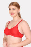 Komli Double Layered Non Wired Full Coverage T-Shirt Bra - Red — thumbnail 3