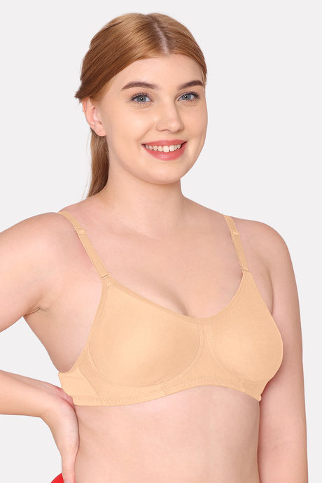 Komli Double Layered Non Wired Full Coverage T-Shirt Bra - Skin — image 4