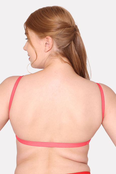 Komli Padded Non Wired Full Coverage Backless Bra - Coral — image 2